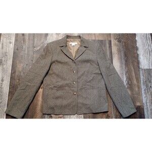 Women's Rafael Khaki Tan Wool Blend Blazer Jacket, Size 14